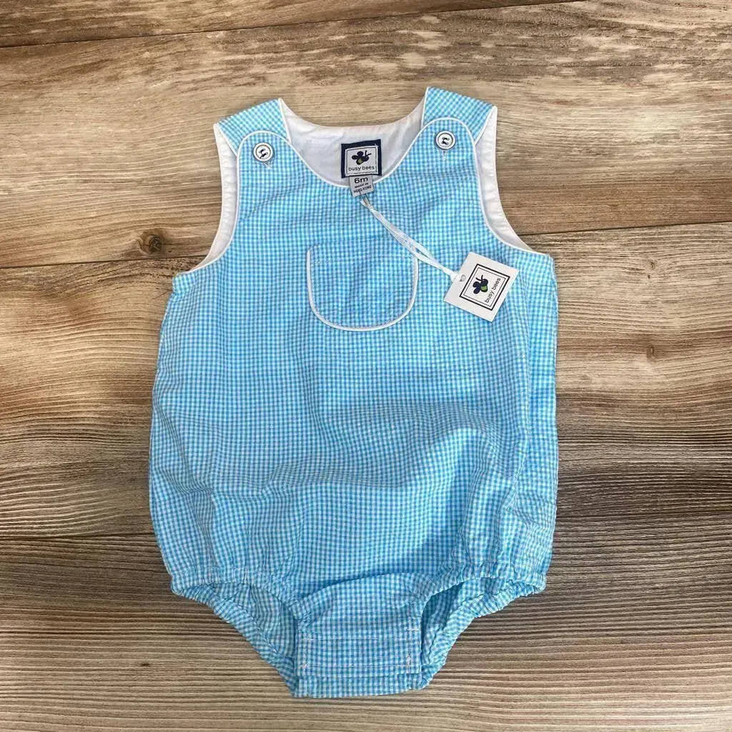 NEW Busy Bees Gingham Romper sz 6m-