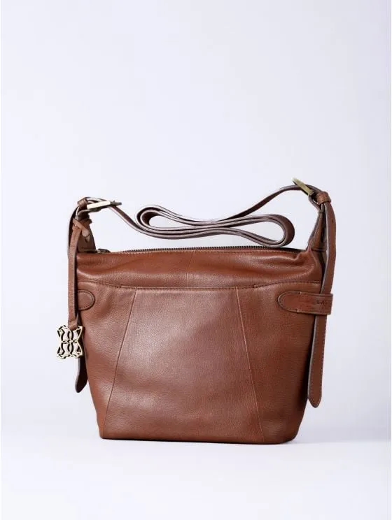 Newby Leather Cross Body Bag in Tan