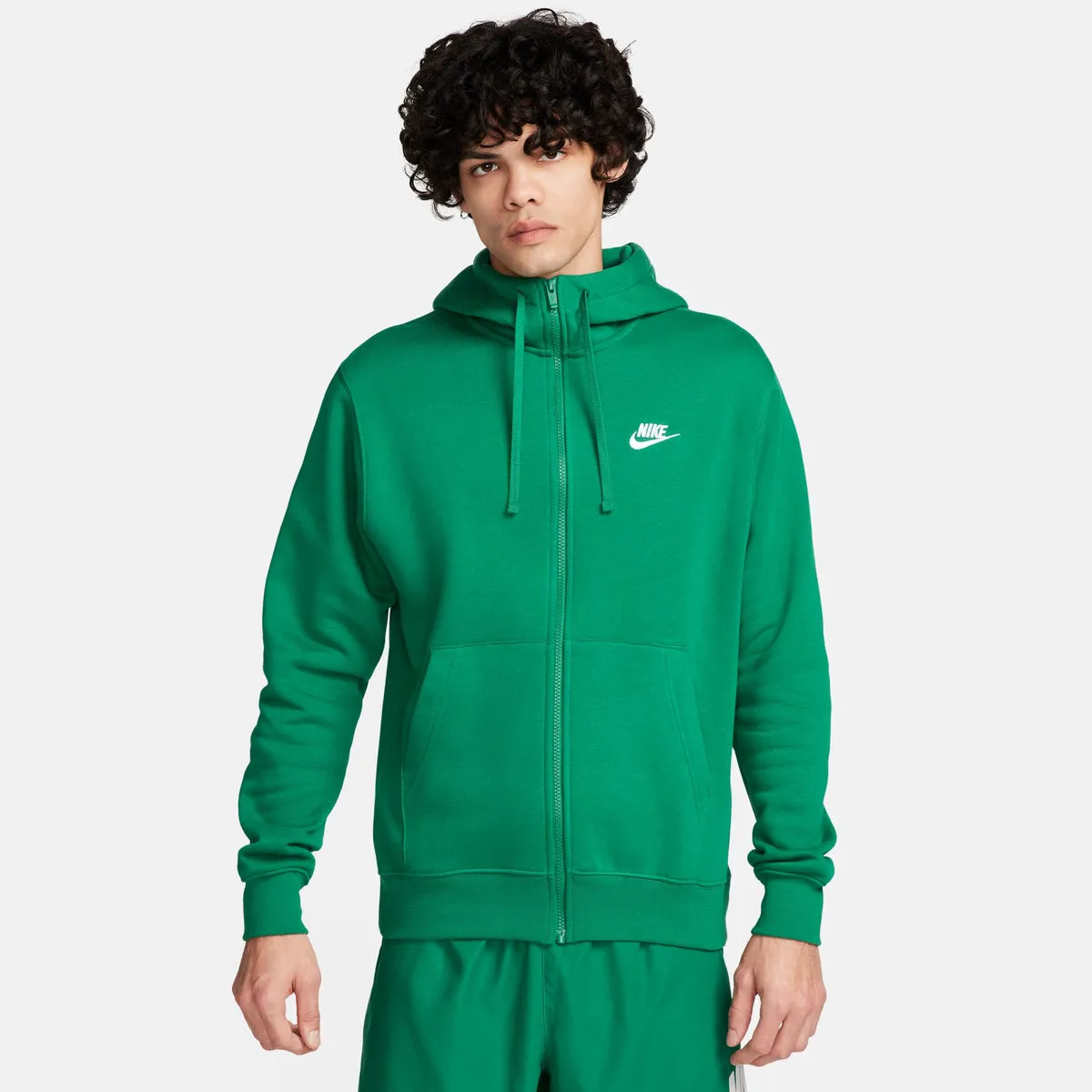 Nike - Men - Club Full-Zip Hoodie - Malachite/White