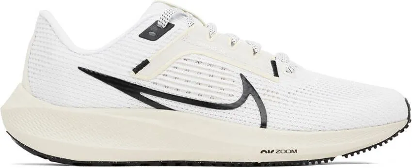 Nike White & Black Pegasus 40 Sneakers