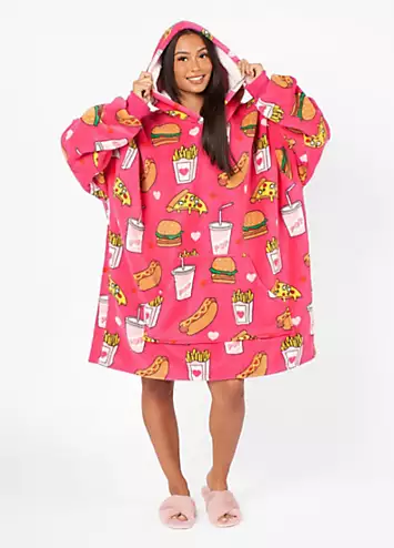 Online Home Shop Fast Food Printed Hoodie Blanket | Kaleidoscope