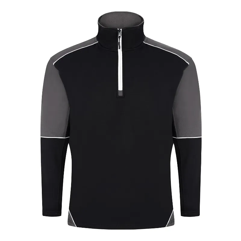 Orn Workwear Fireback Quarter-Zip Work Sweatshirt (Black/Graphite)