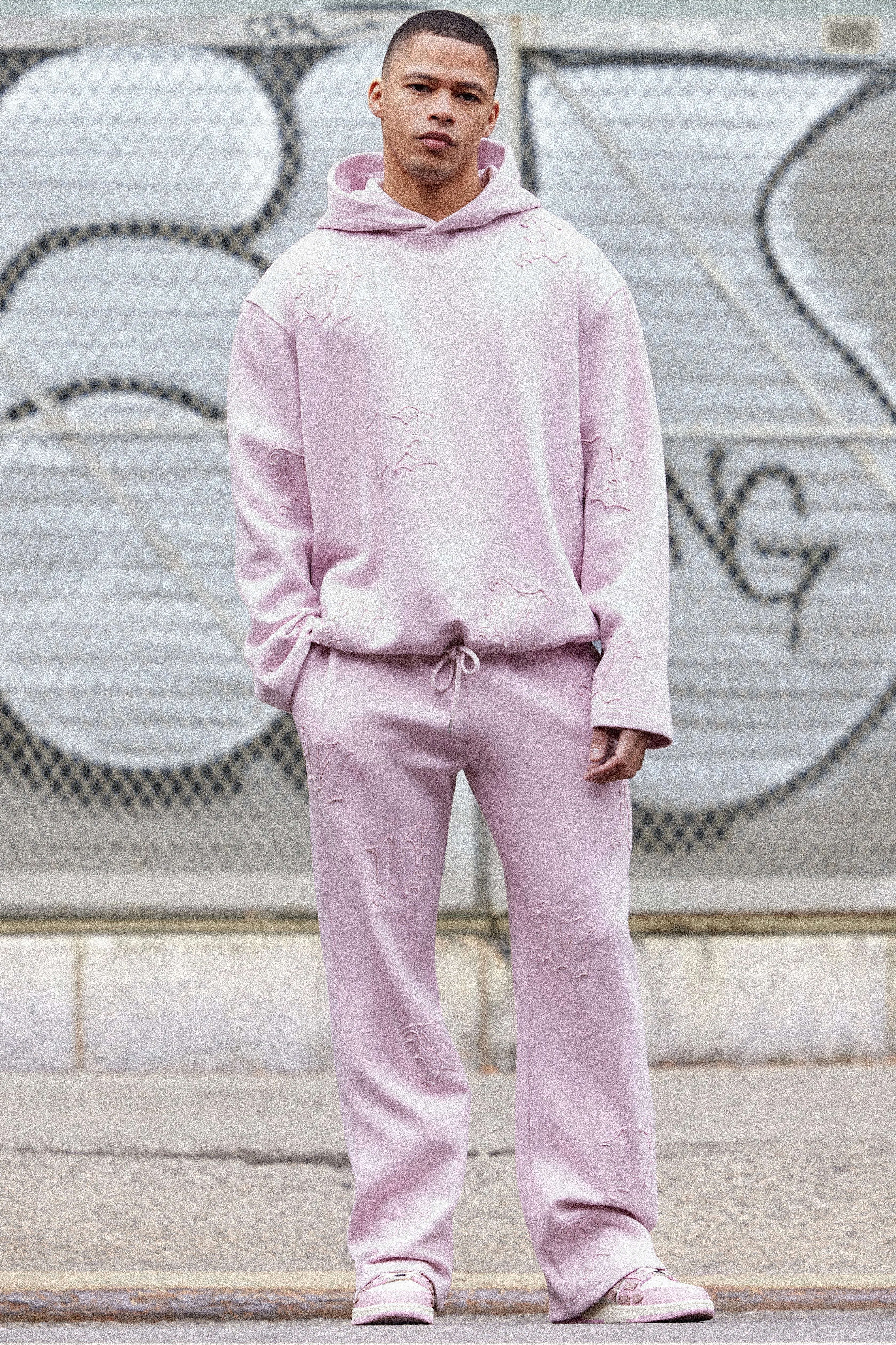 Oversized All Over Applique Open Hem Tracksuit