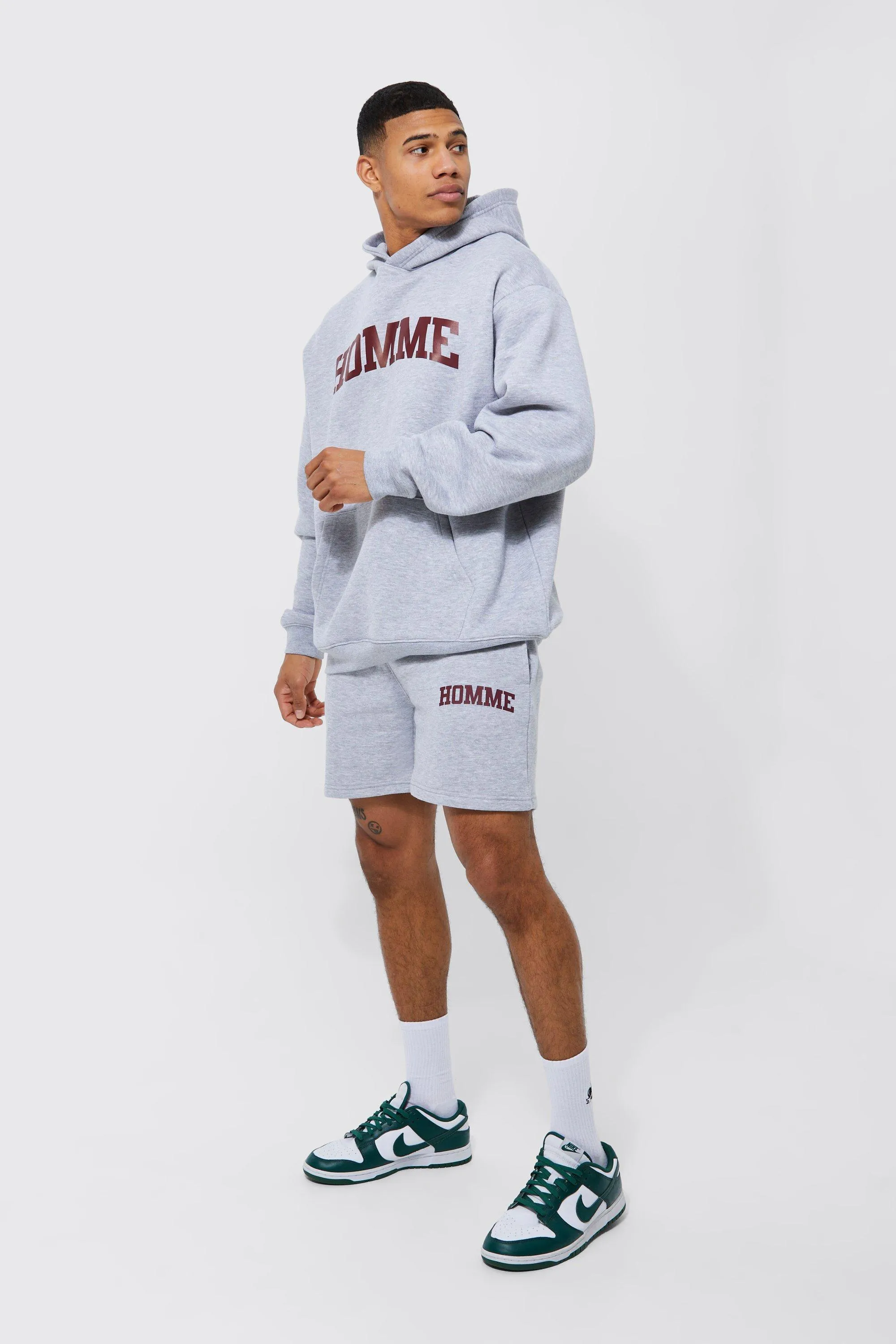 Oversized Homme Short Hooded Tracksuit | boohooMAN UK