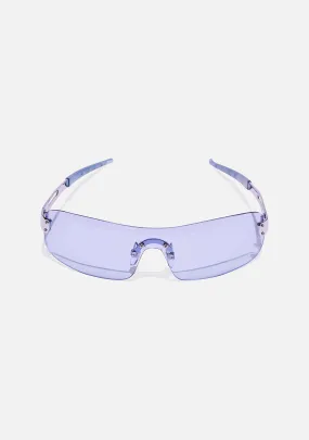 Pale Blue Shield Sunglasses-