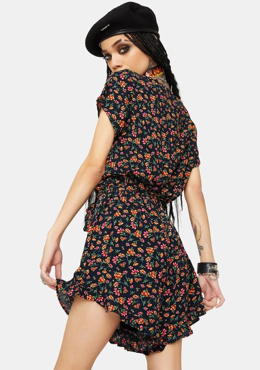 Party Til Dawn Floral Romper-