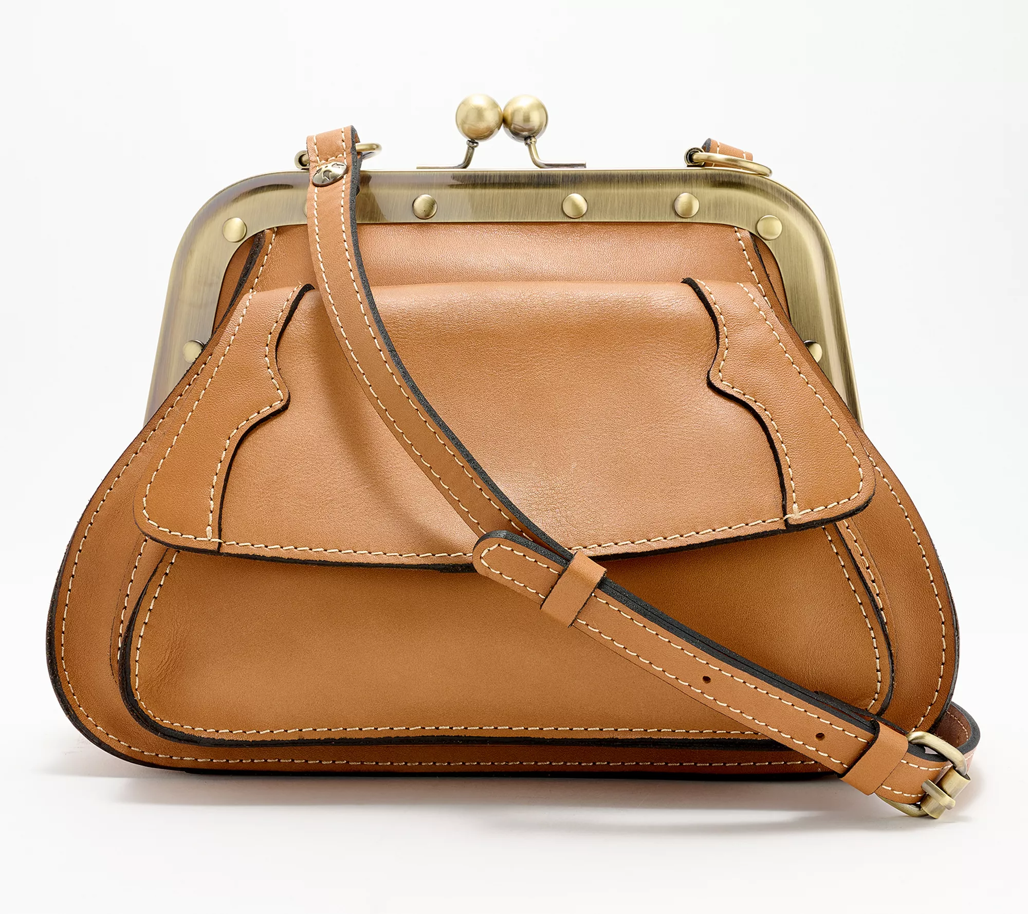 Patricia Nash Leather Ischia Flap Frame Bag