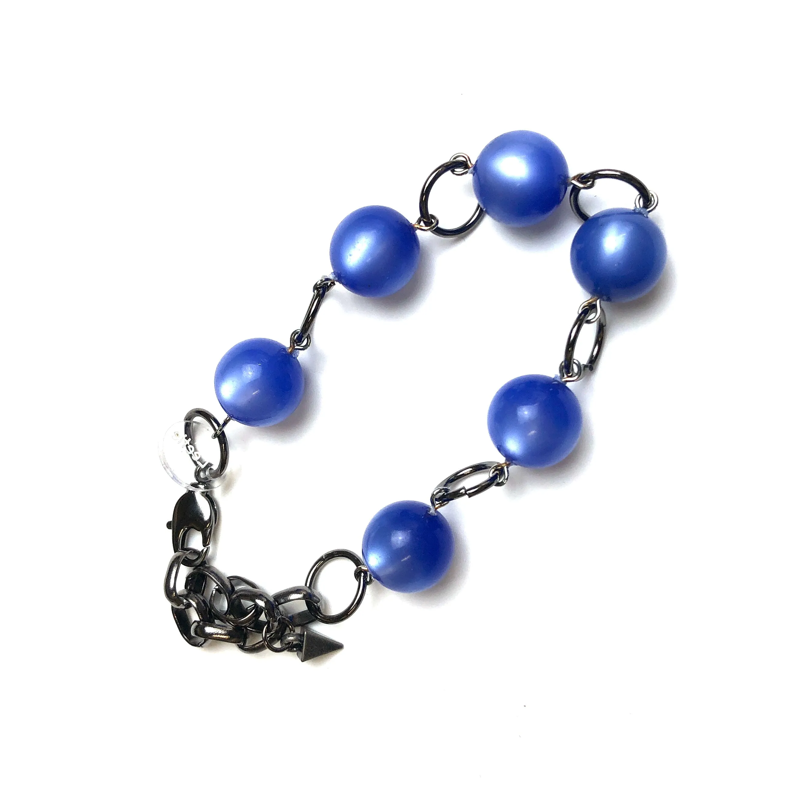 Periwinkle Moonglow Lucite Bubble Stations Bracelet