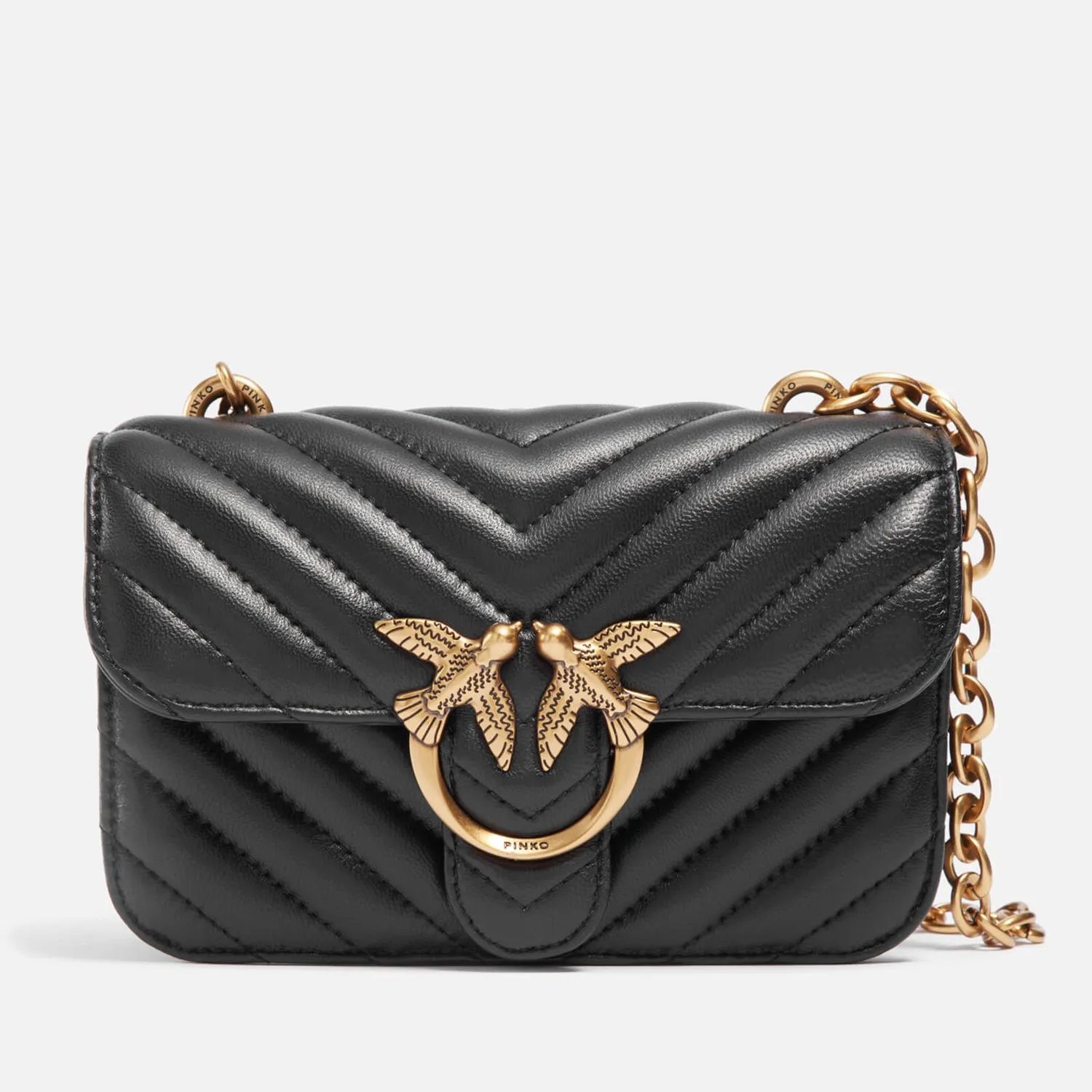 Pinko Love Bell Mini Chevron Leather Bag