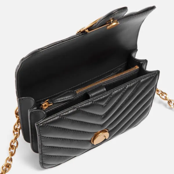 Pinko Love Bell Mini Chevron Leather Bag