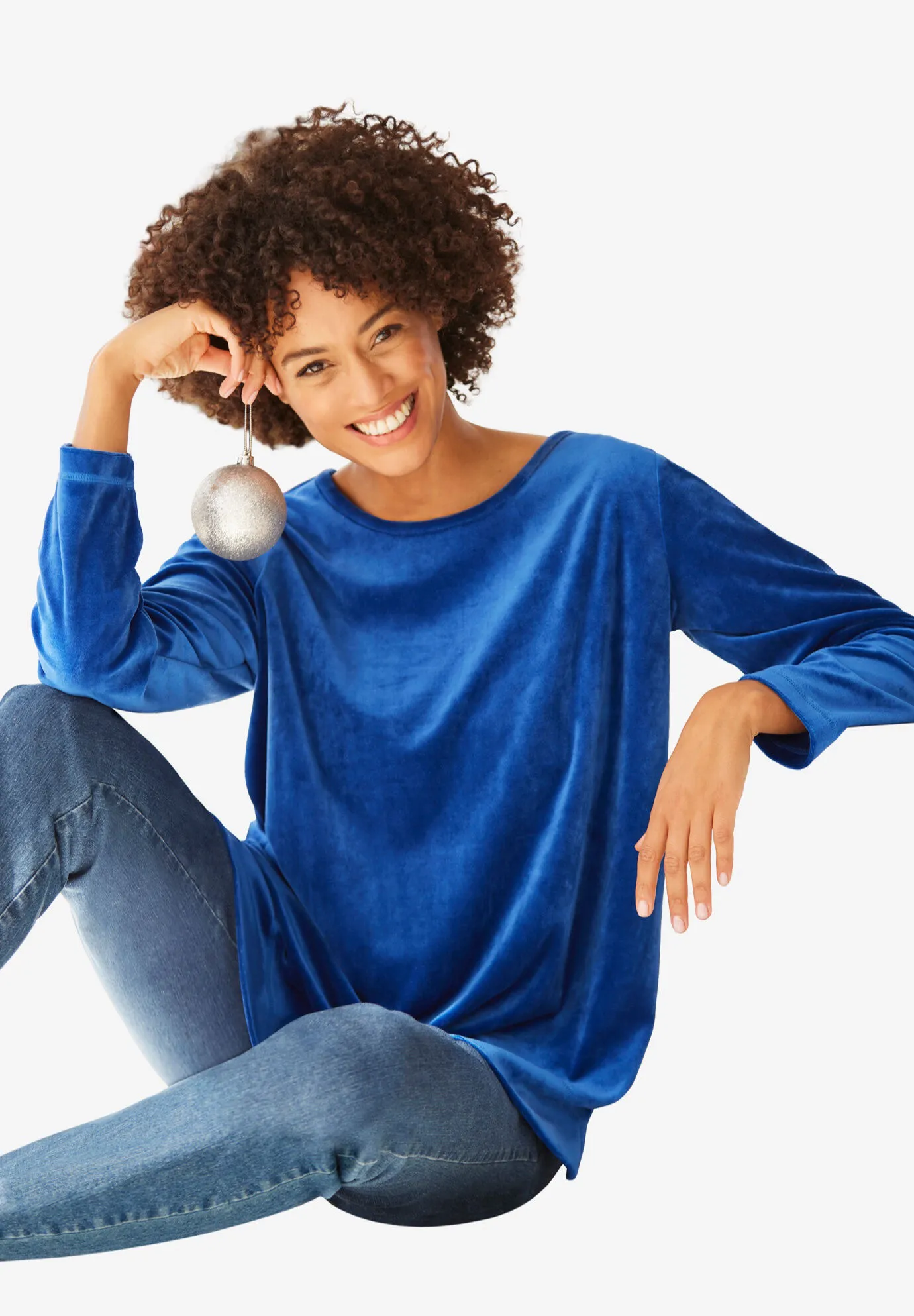 Plush Velour Tunic Sweatshirt