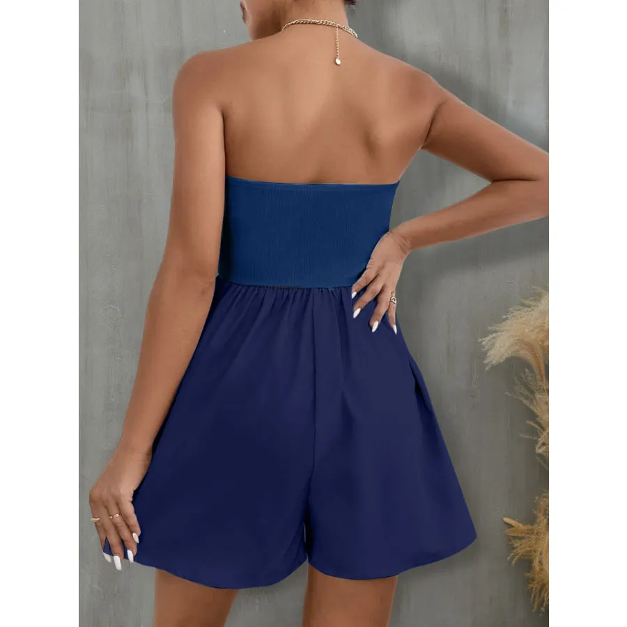 Pocketed Tube Wide Leg Romper