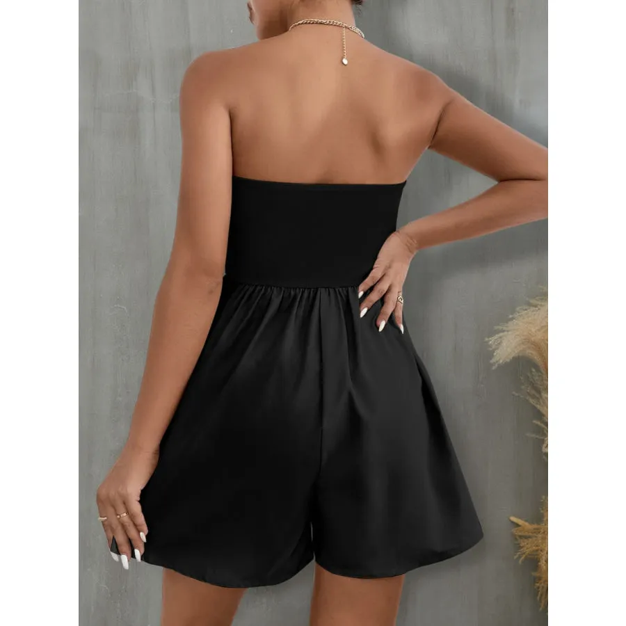 Pocketed Tube Wide Leg Romper