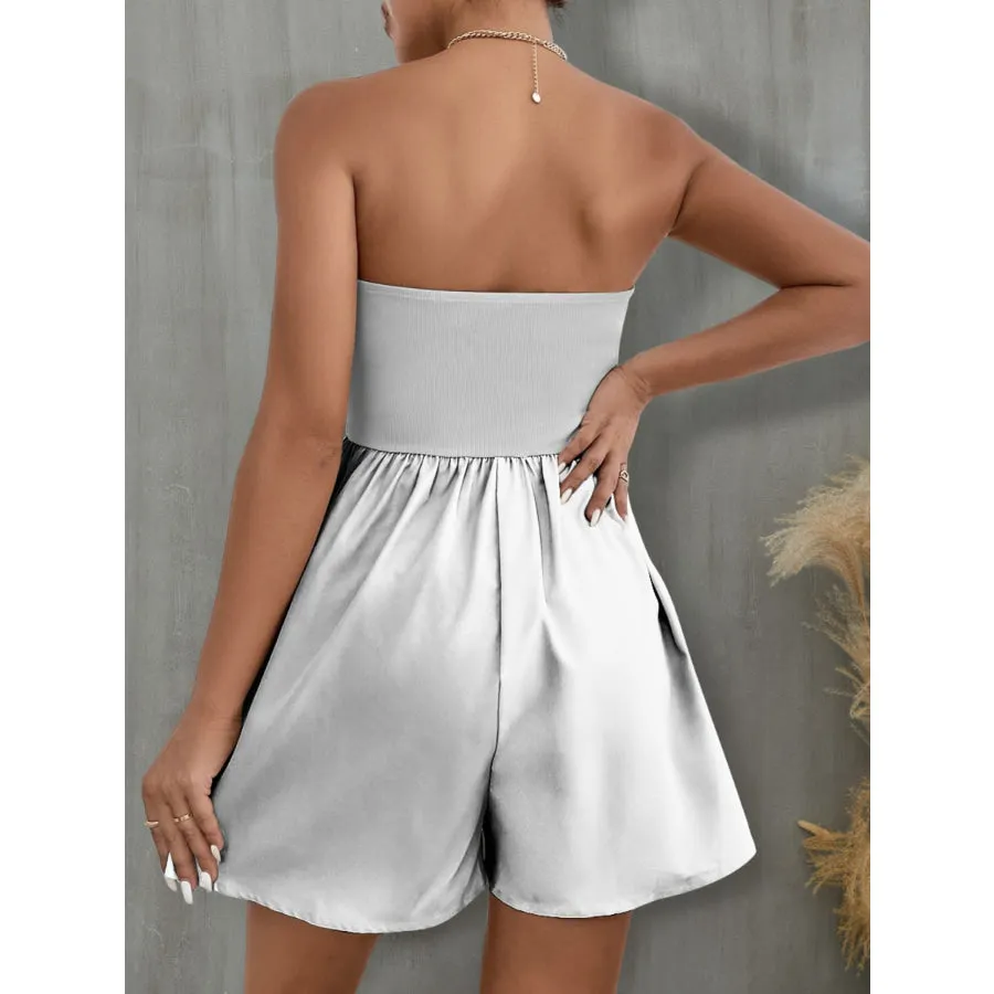 Pocketed Tube Wide Leg Romper