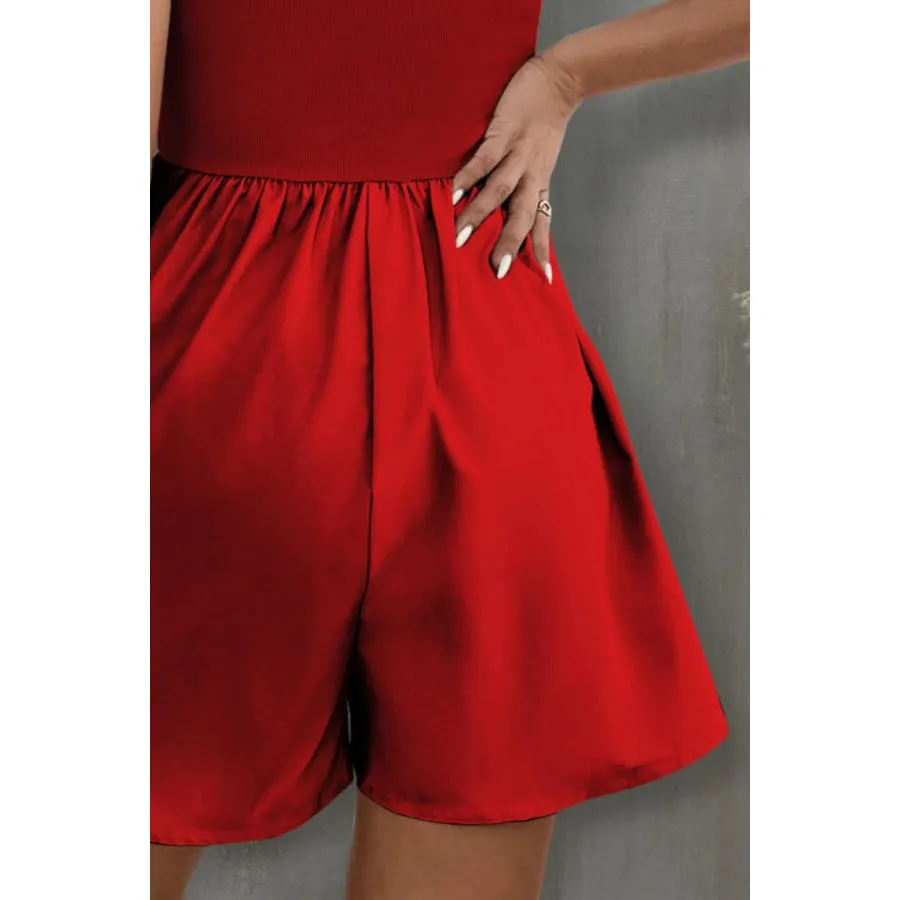 Pocketed Tube Wide Leg Romper