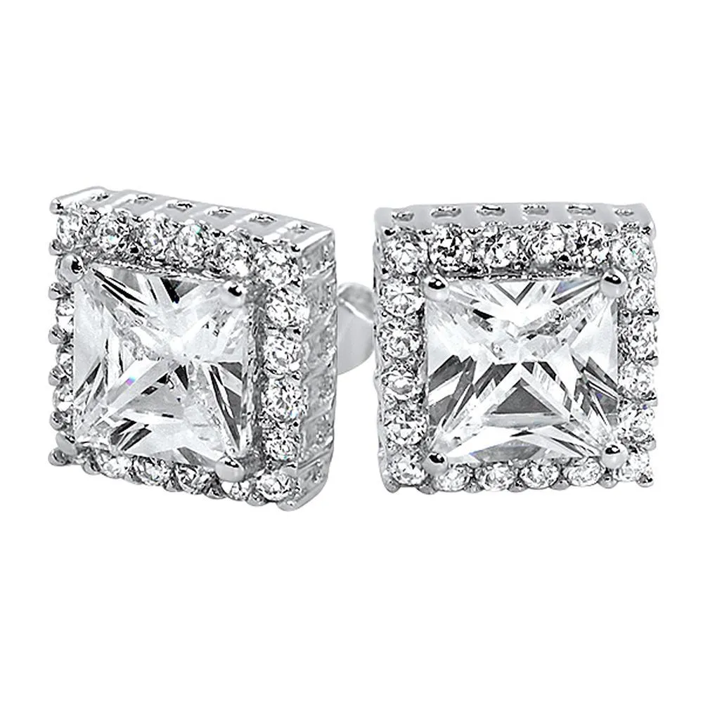 Princess Bling Border CZ Hip Hop Earrings