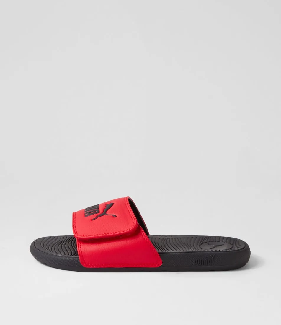 PUMA Cool Cat 2 Jnr Red Black Slides