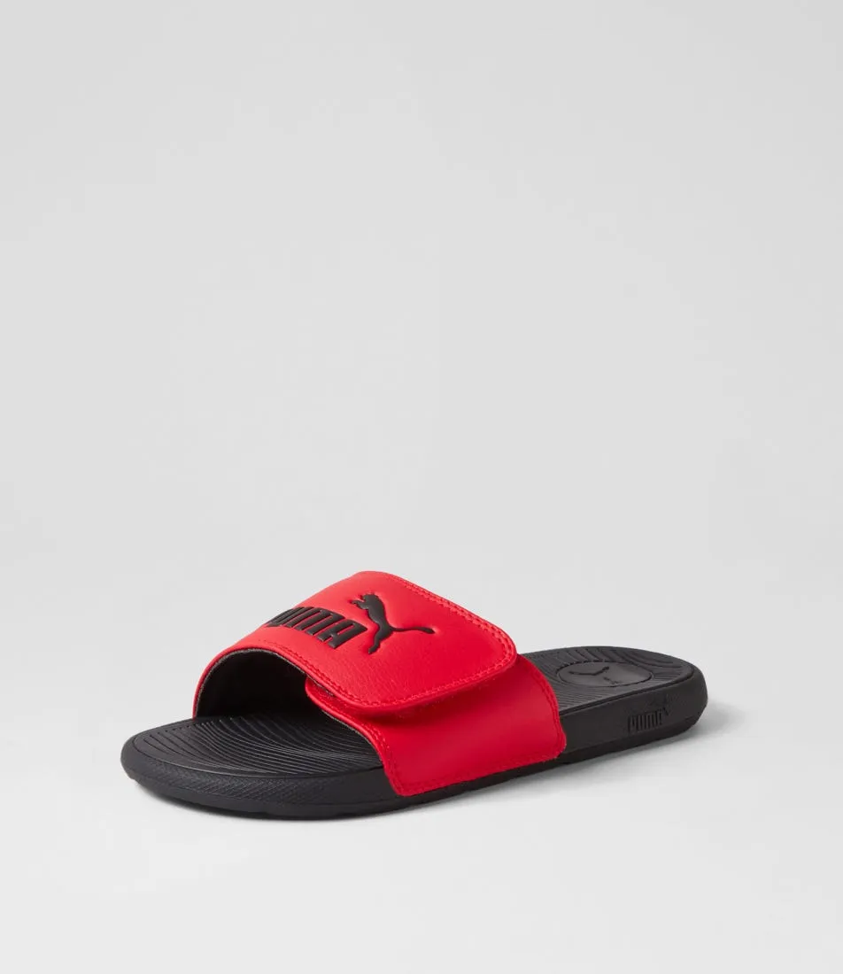 PUMA Cool Cat 2 Jnr Red Black Slides