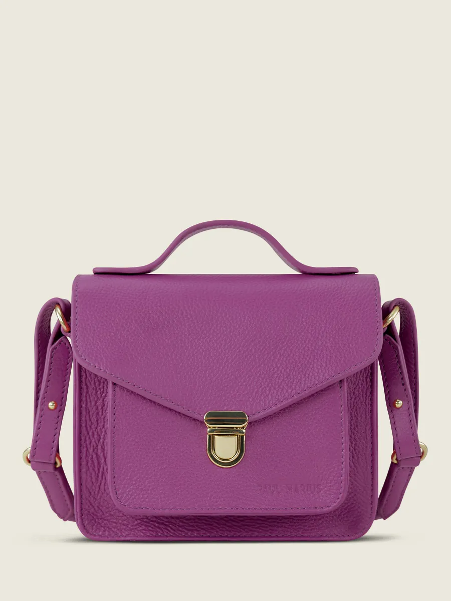 Purple Leather Mini Cross-body Bag for Women - Mademoiselle George XS Sorbet Blackcurrant | PAUL MARIUS