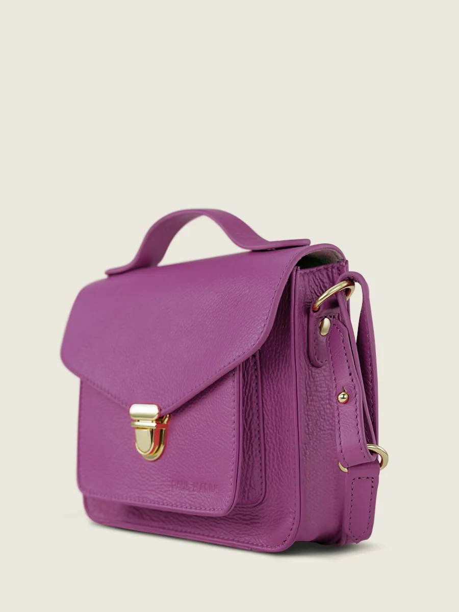 Purple Leather Mini Cross-body Bag for Women - Mademoiselle George XS Sorbet Blackcurrant | PAUL MARIUS