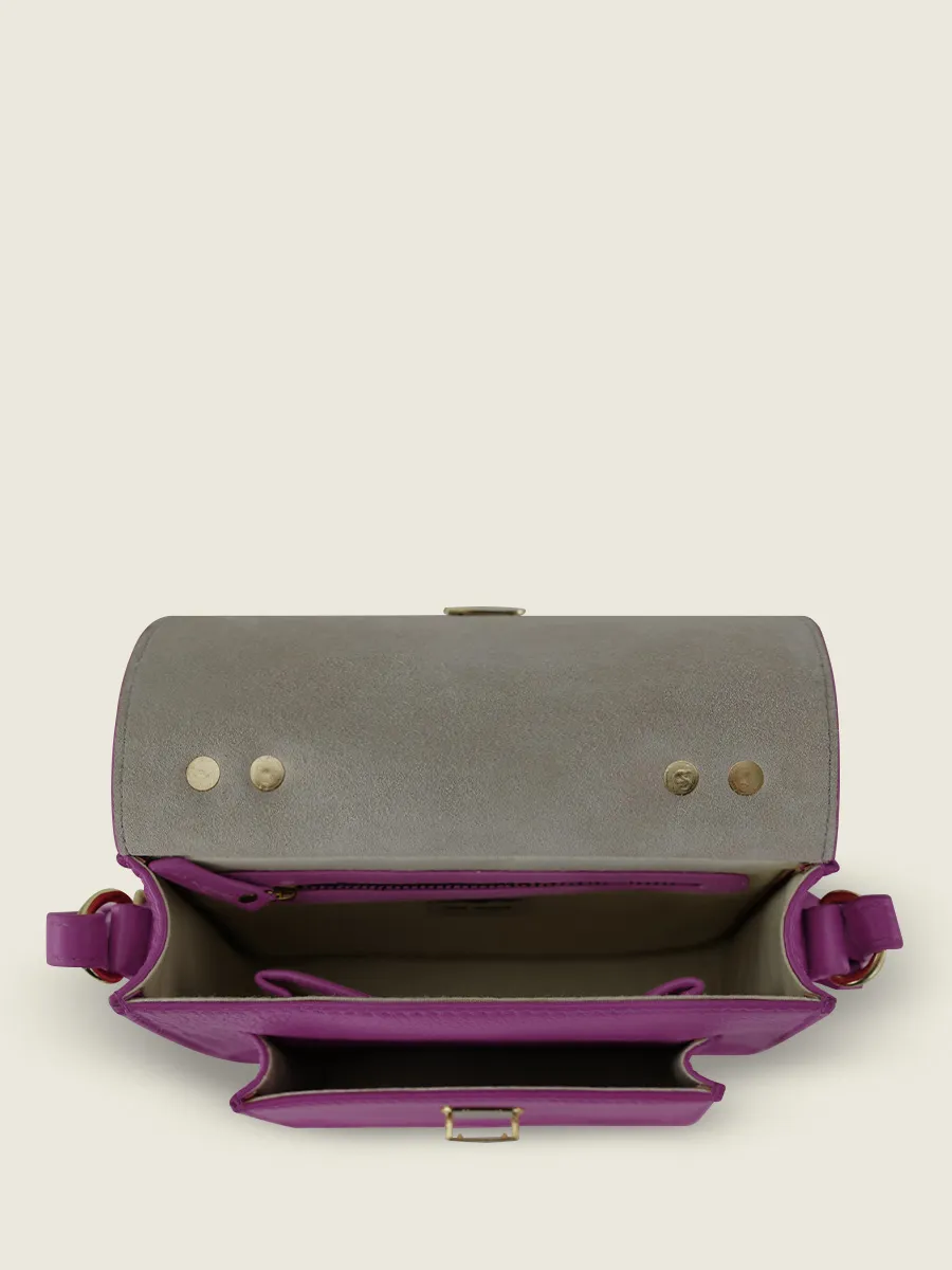 Purple Leather Mini Cross-body Bag for Women - Mademoiselle George XS Sorbet Blackcurrant | PAUL MARIUS