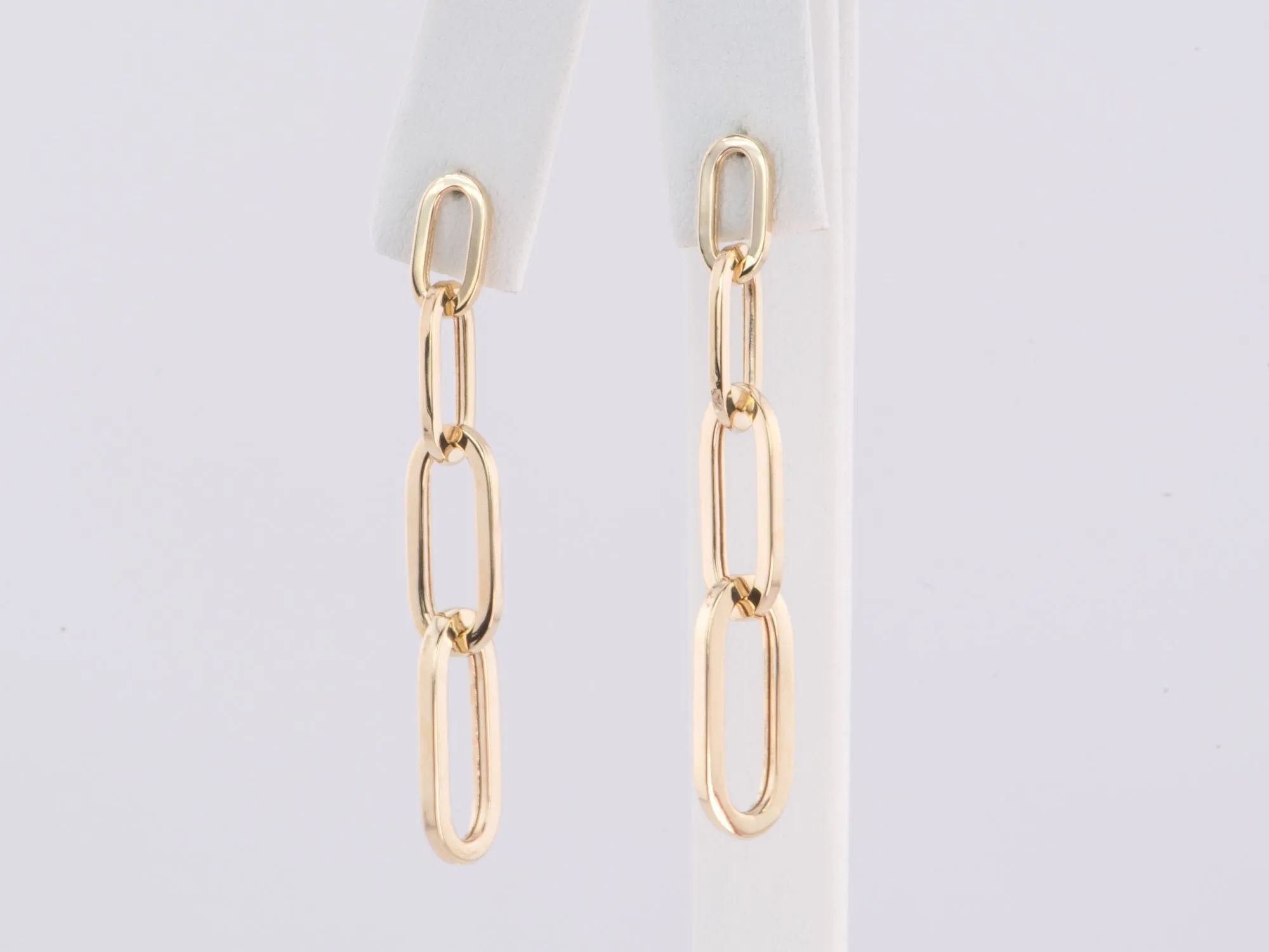 Quadruple Rectangle Earrings 14K Gold 45x7mm R3177