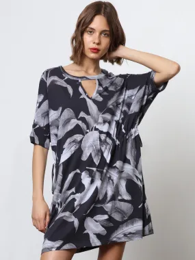 Religion Abstract Jersey Tunic Dress - Black