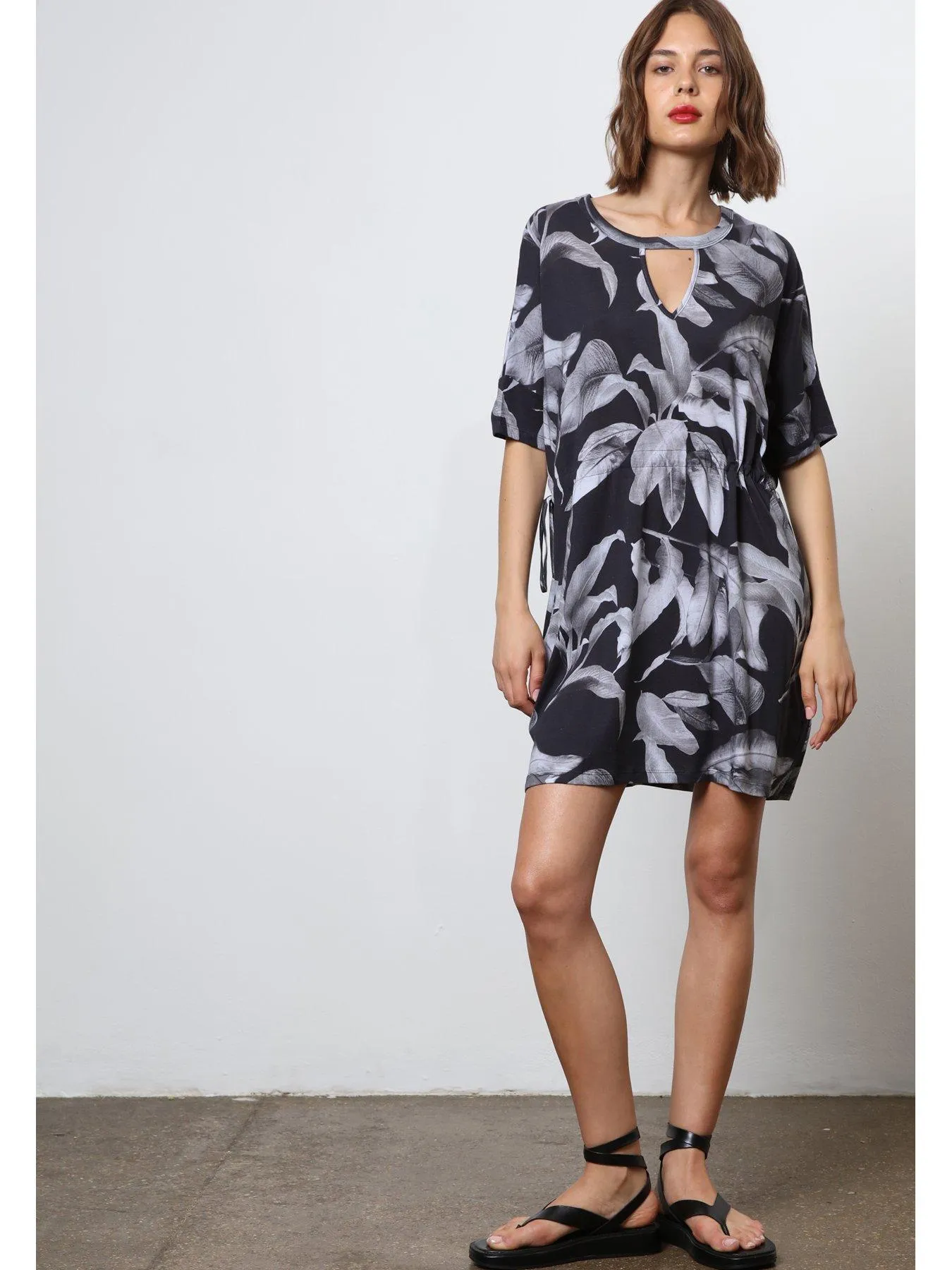 Religion Abstract Jersey Tunic Dress - Black