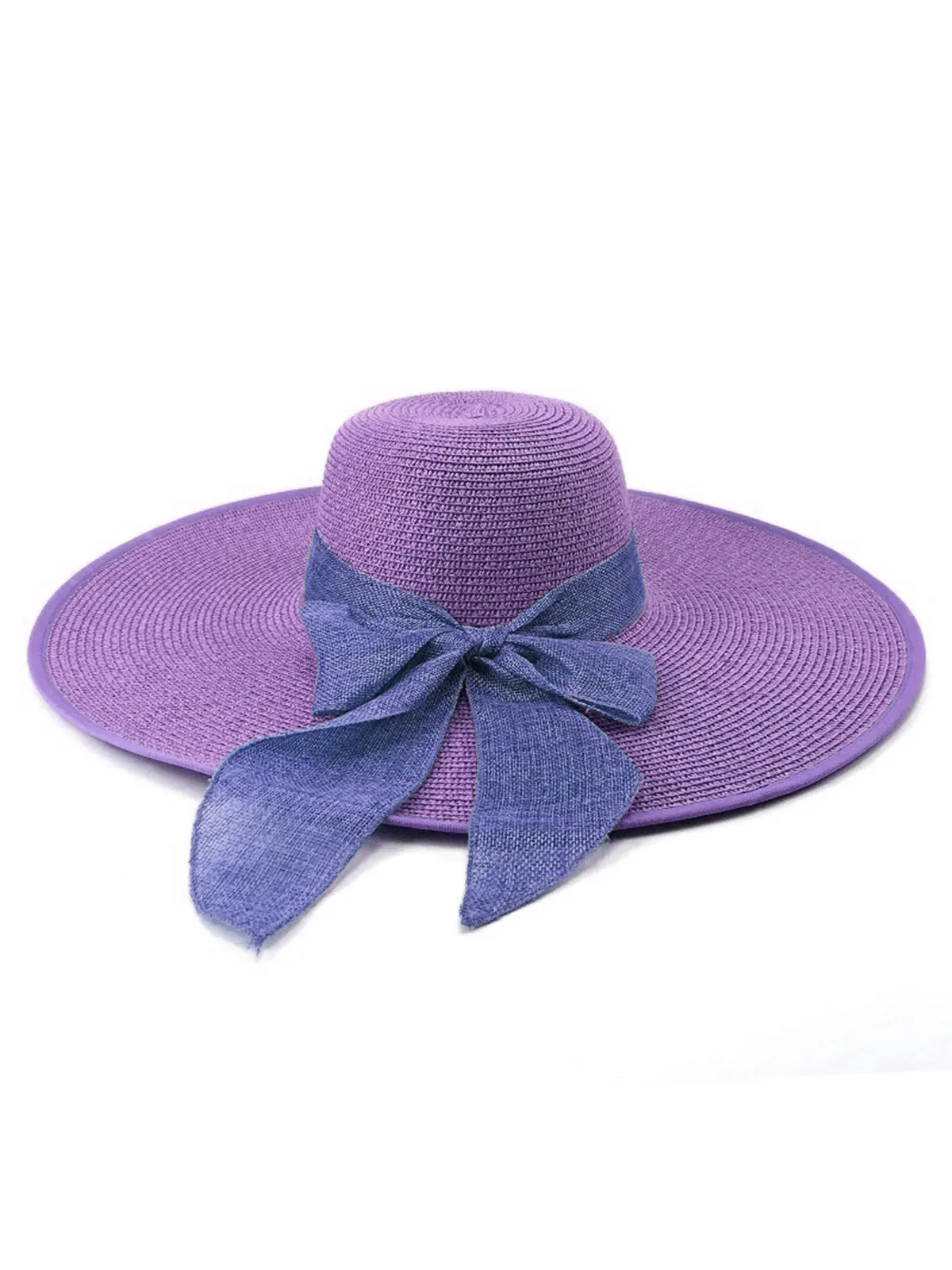 Ribbon Wide Brim Raffia Sun Hat