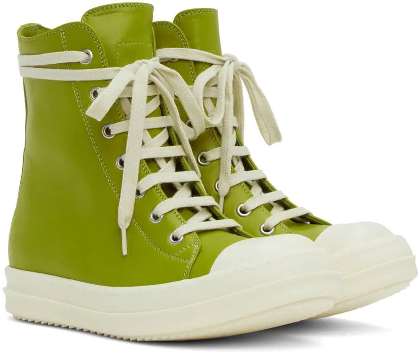 Rick Owens Green High Sneakers