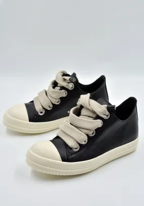 RICK OWENS MEN RU02D6893 LCOW2 JUMBOLACED LOW SNEAKERS BLACK