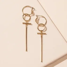 Ring Hoop Dangling Earrings | Gold