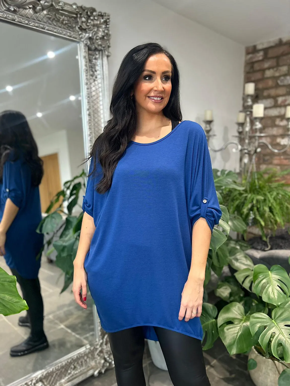 Royal Blue Batwing Layered Tunic Gabby