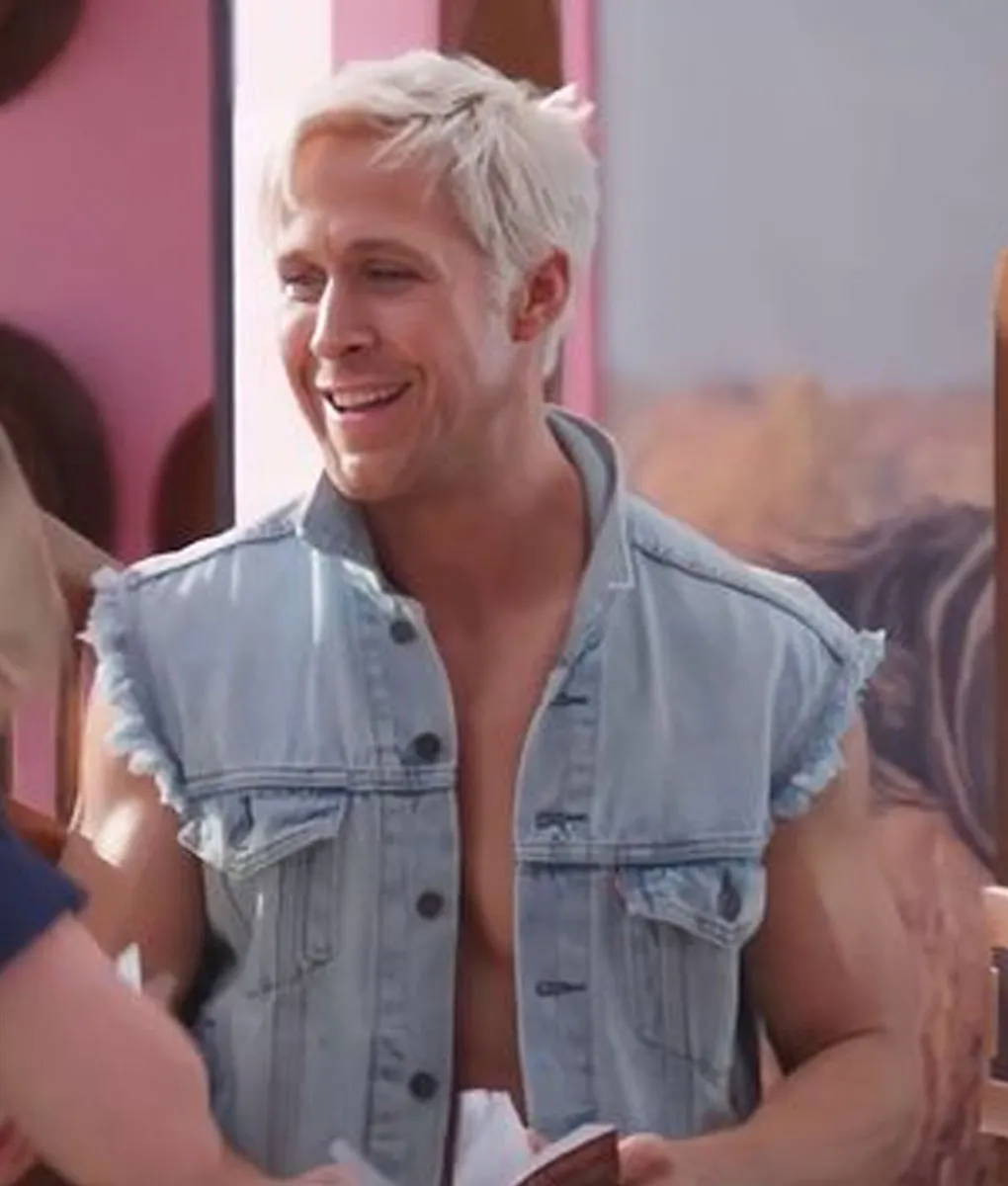 Ryan Gosling Barbie Blue Denim Vest