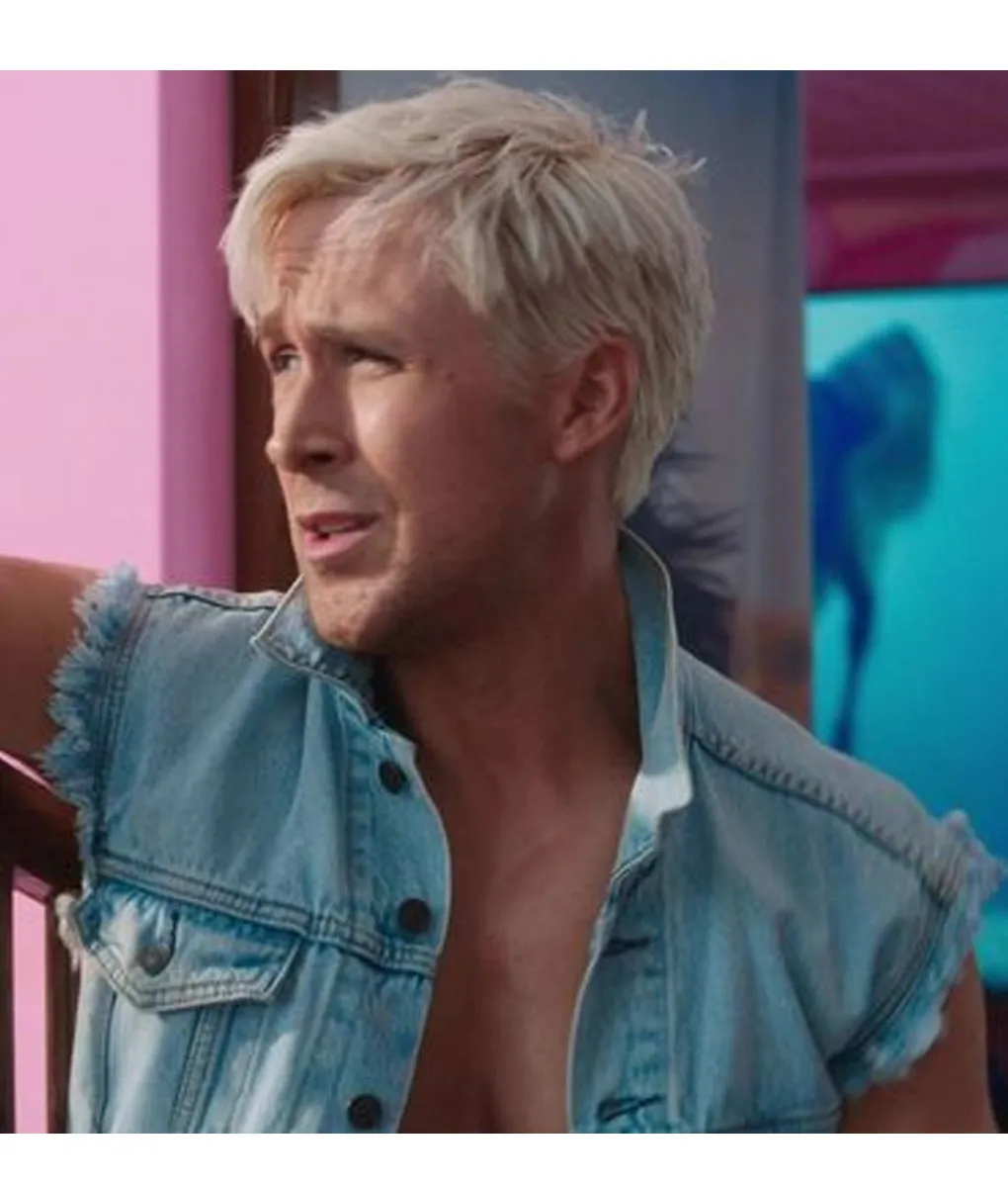 Ryan Gosling Barbie Blue Denim Vest