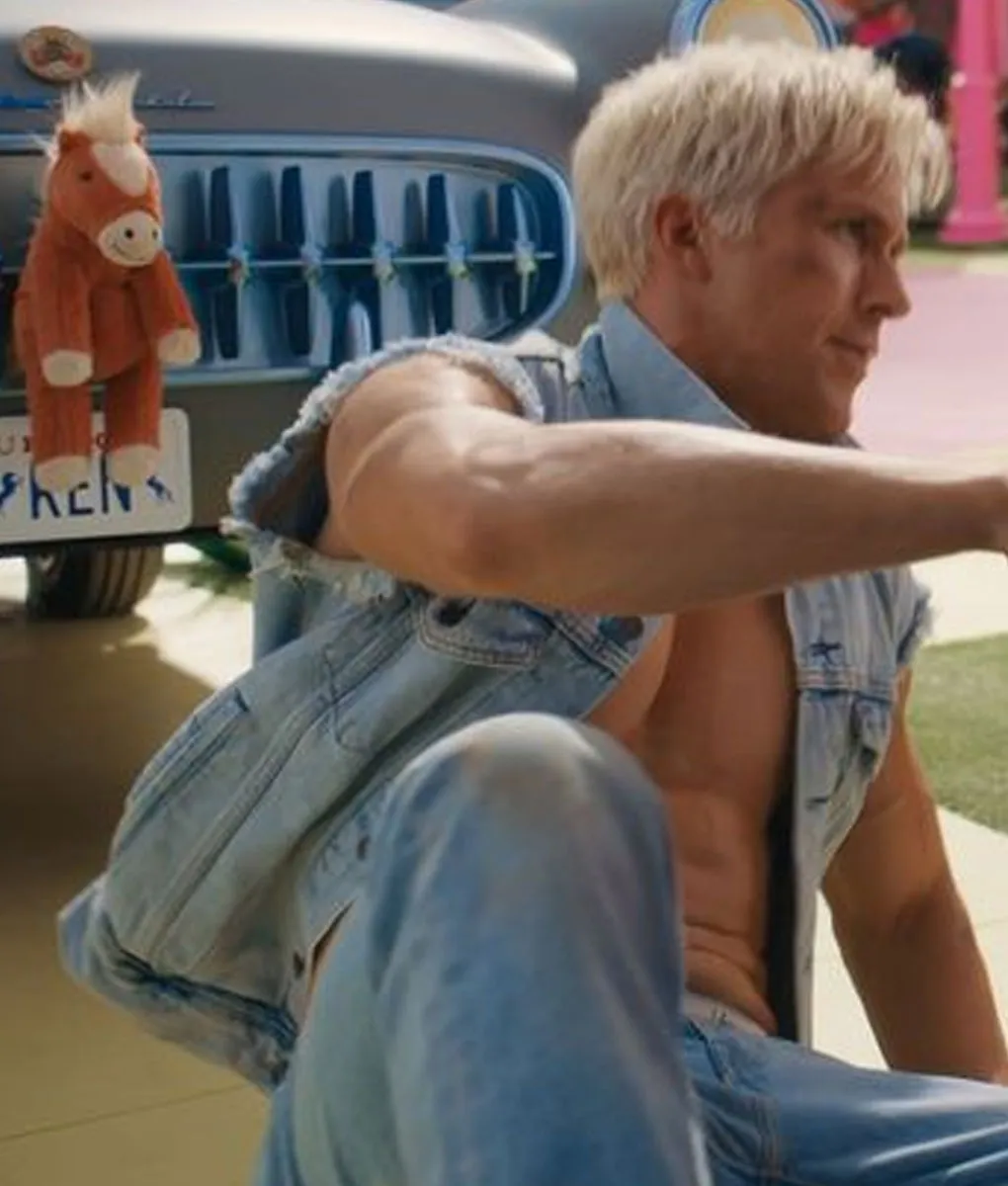 Ryan Gosling Barbie Blue Denim Vest