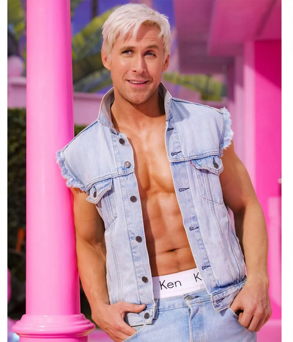 Ryan Gosling Barbie Blue Denim Vest