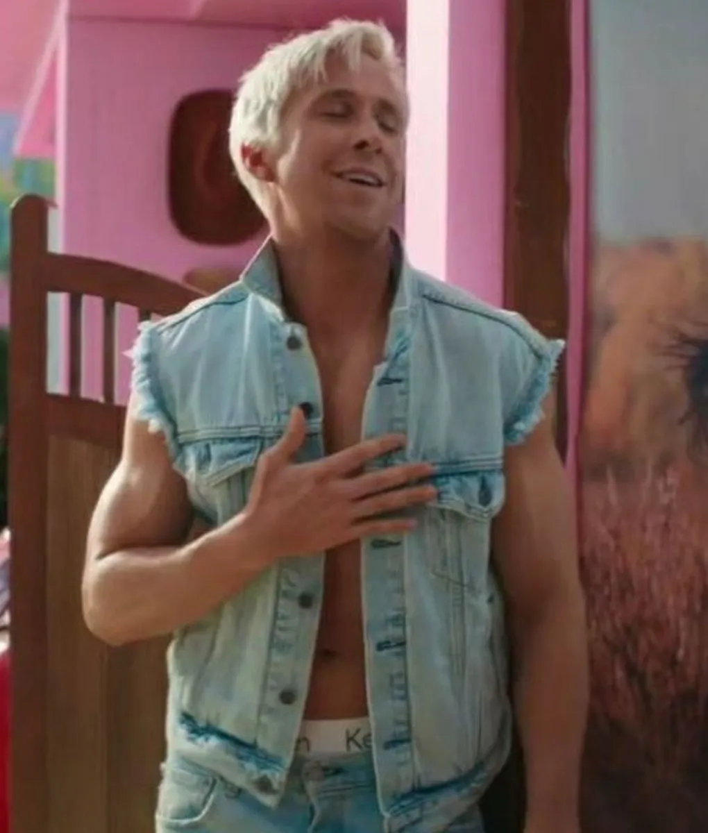 Ryan Gosling Barbie Blue Denim Vest