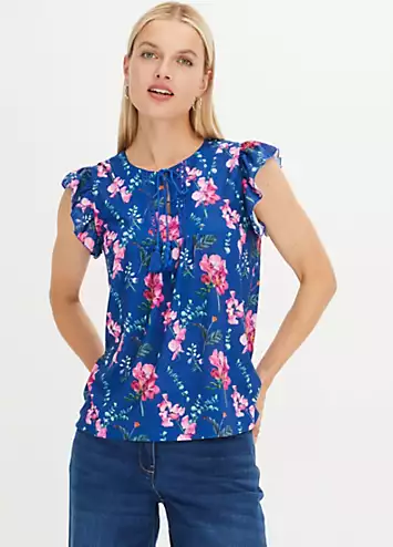 Short Sleeve Floral Tunic Top by bonprix | Look Again