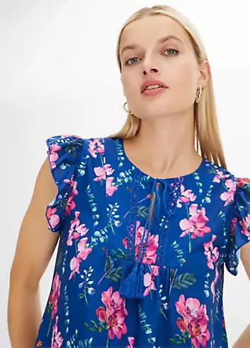 Short Sleeve Floral Tunic Top by bonprix | Look Again