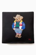 Ski Polo Bear Throw Pillow in Wool