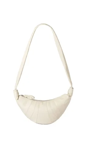 Small Croissant Leather Bag - Chalk