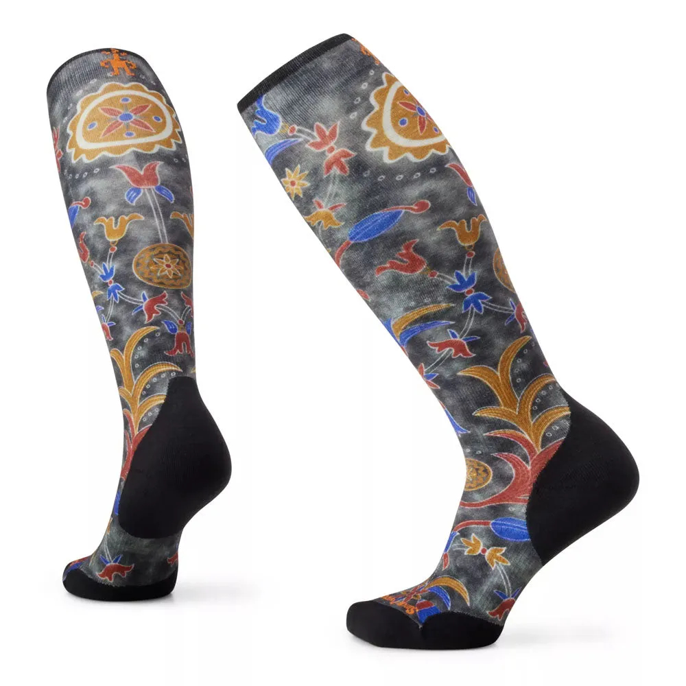 Smartwool  Ski Targeted Cushion Royal Floral Print OTC Women’s Ski Sock