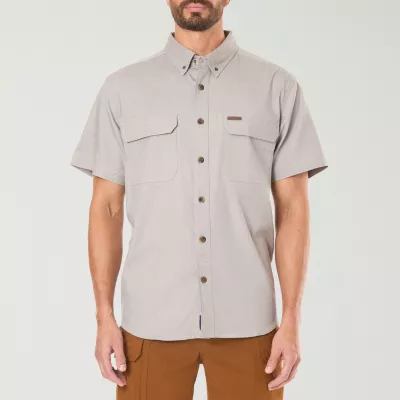 Smiths Workwear Stretch Full Swing Big and Tall Mens Regular Fit Short Sleeve Button-Down Shirt