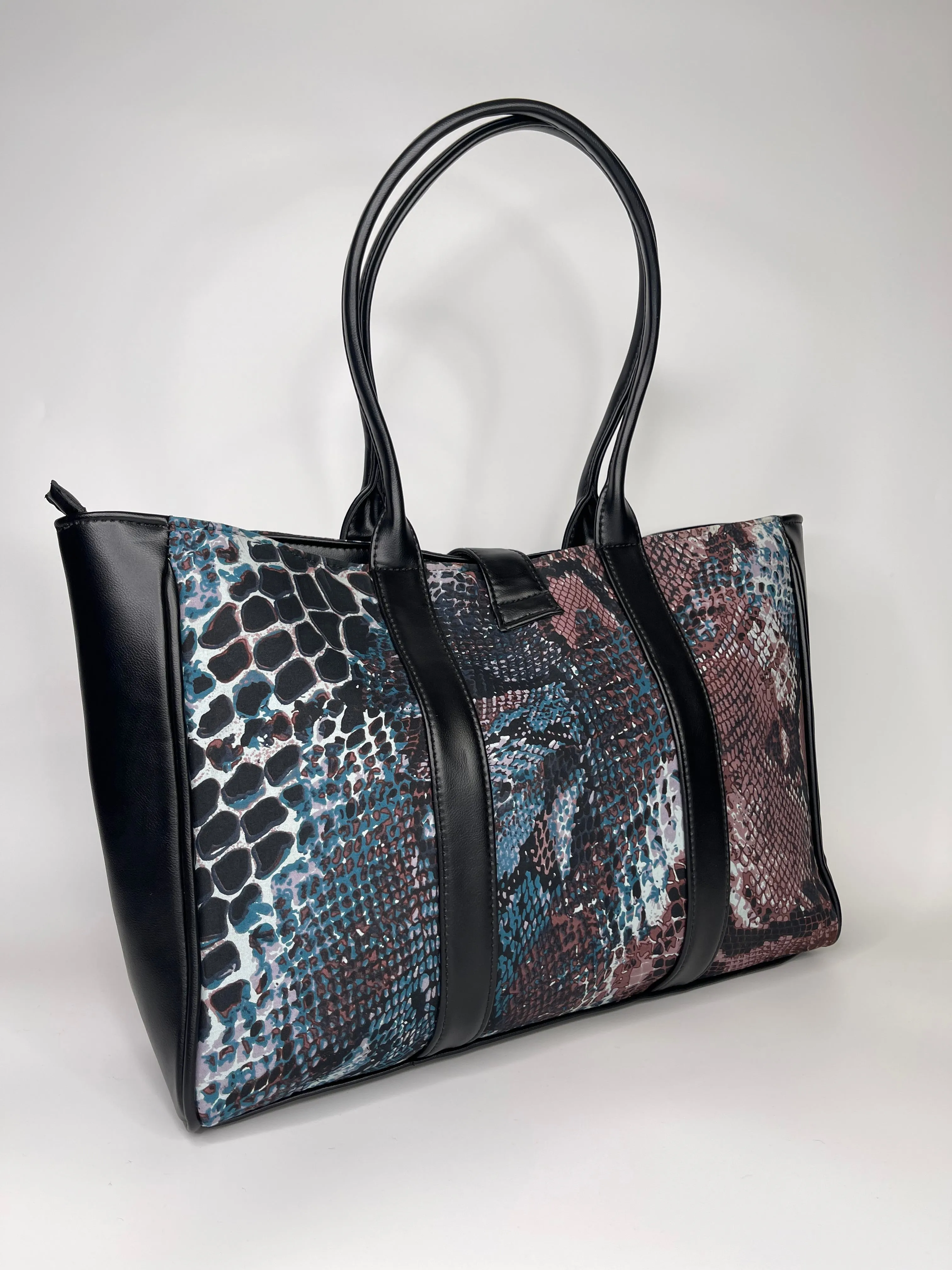 Snake skin  Nurses Bag with Leather Tessel