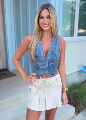 Southern Sweetheart Medium Washed Denim Vest