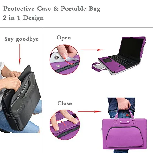 Spin 7 Case,2 in 1 Accurately Designed Protective PU Leather Cover + Portable Carrying Bag for 14