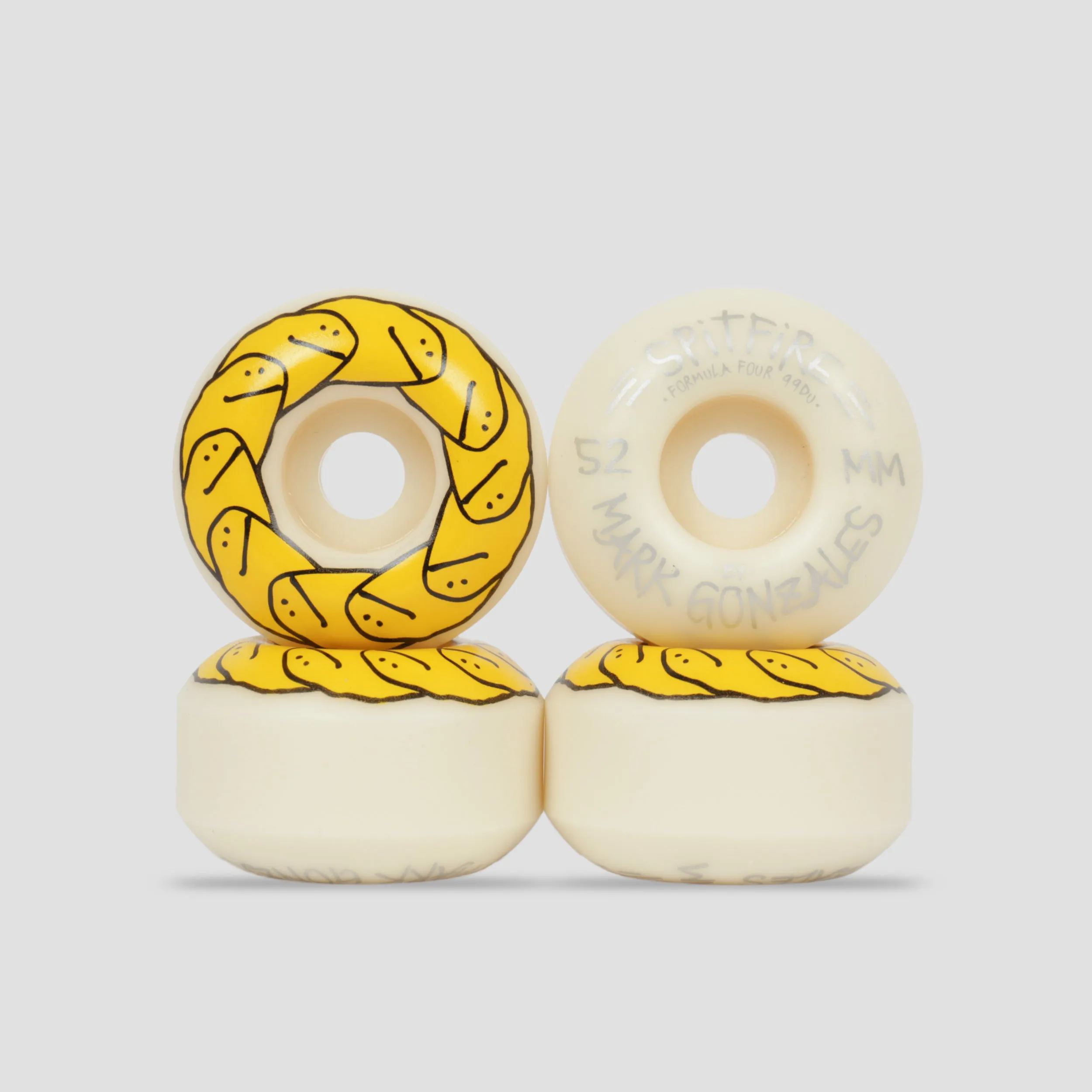 Spitfire 52mm 99DU Formula Four Gonz Shmoos Skateboard Wheels Natural