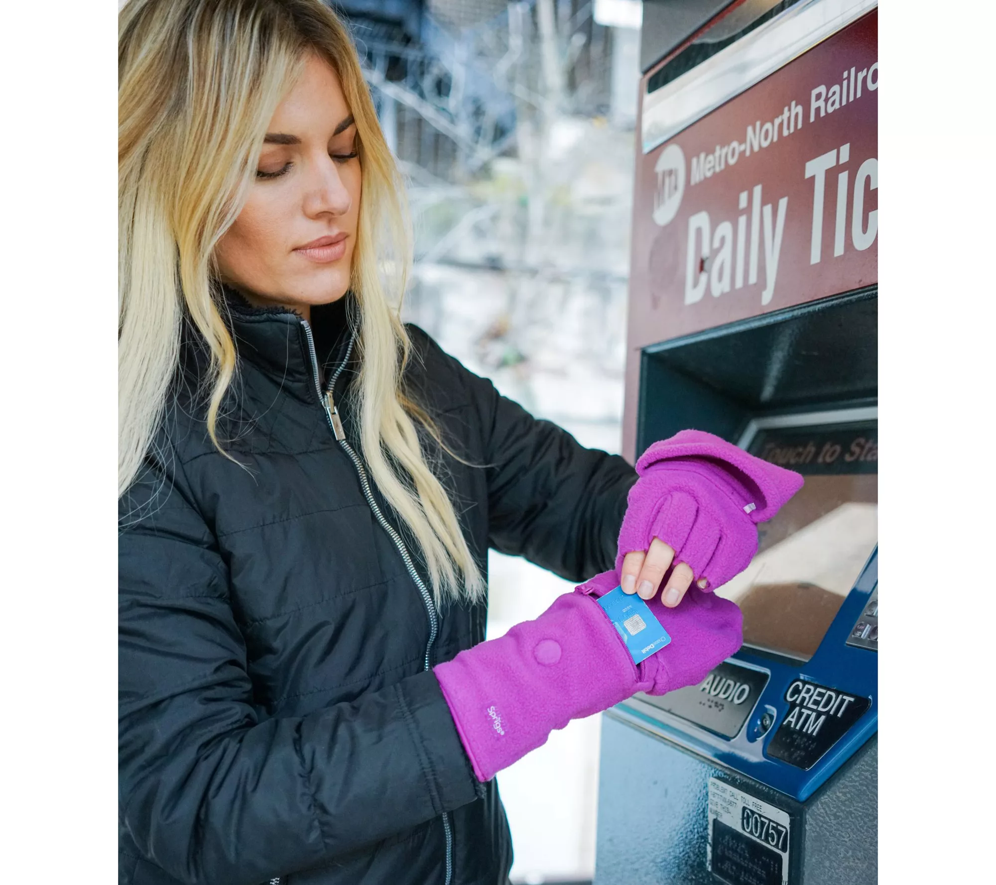 Sprigs Multi-Mitt Gloves with Cell Phone Storage Pocket