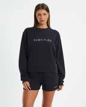 Subtitled State Fleece Jumper Almost Black